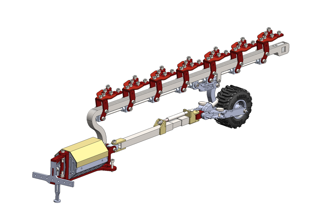 Semi-mounted plow assembly